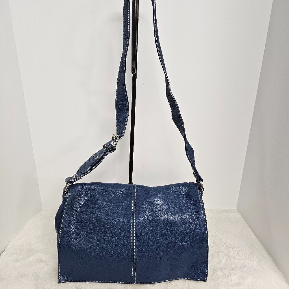 Tignanello Blue Leather Classic Crossbody/Shoulder Bag